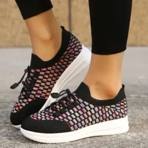 Primeloafer Women Fashion Fly Knit Breathable Fashion Sneakers