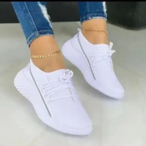 Primeloafer Women Fashion Breathable Lace-Up Flat Mesh Sneakers