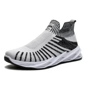 Primeloafer Men'S Fashion Mesh Breathable Lightweight Stripe Sneakers