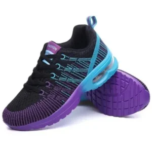 Primeloafer Women Fashion Casual Lace Up Design Mesh Breathable Air Cushion Shock Absorbing Sneakers