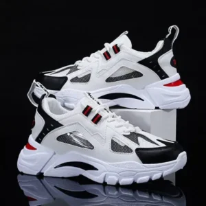 Primeloafer Men Spring Autumn Fashion Casual Colorblock Mesh Cloth Breathable Lightweight Rubber Platform Shoes Sneakers