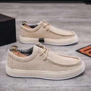 Primeloafer Men'S Fashion Breathable Stripe Canvas Shoes