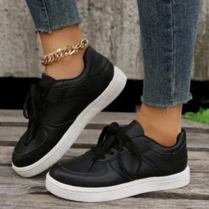 Primeloafer Women Fashion Casual PU Lace-Up Sneakers