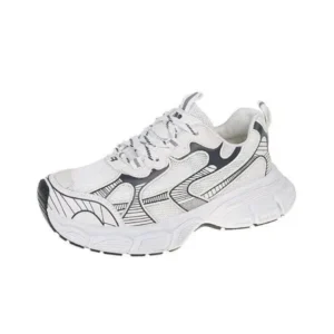 Primeloafer Women Fashion Distinctive Color Changing Lace-Up Comfortable Breathable Thick-Soled Sneakers