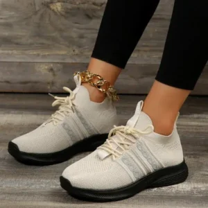 Primeloafer Women Fashion Casual Flying Mesh Breathable Thick-Soled Sneakers