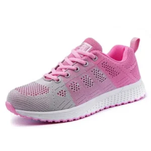 Primeloafer Women Fashion Casual Color Blocking Lace-Up Mesh Breathable Sneakers