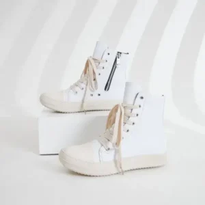 Primeloafer Women Fashionable Hip Hop White High Top Sneakers