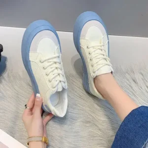 Primeloafer Women Fashion Round Toe Lace-Up Sneakers