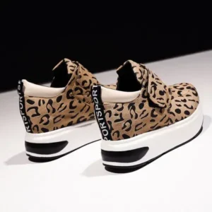 Primeloafer Women Fashion Wedge Leopard Leopard Sneakers