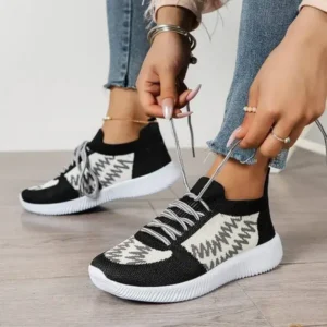 Primeloafer Women Fashion Color Block Mesh Platform Sneakers