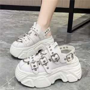 Primeloafer Women Fashion Platform Solid Color Sneakers